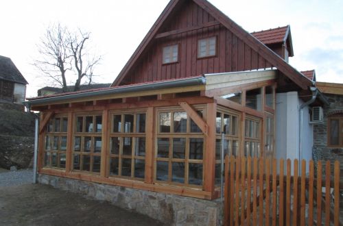 Zimní zahrada konstrukce douglaska okna dub